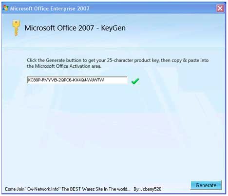 microsoft office 2007 key code